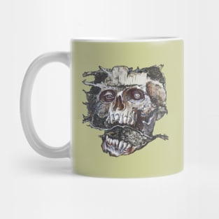 Eternal Enigma: Intriguing Living Dead Skull Artwork Mug